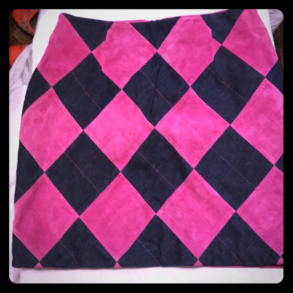 90s Clueless style suede Wilsons argyle mini skirt